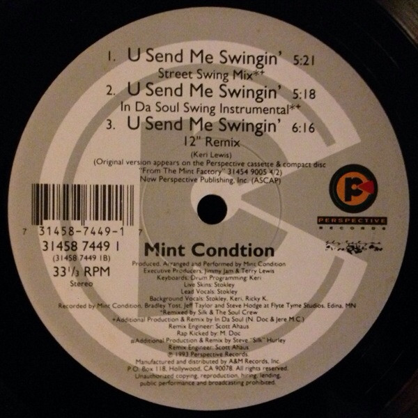 Mint Condition - U Send Me Swingin' | Perspective Records (31458 7449 1)
