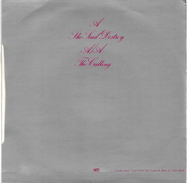 Death In June - She Said Destroy / The Calling | New European Recordings (BAD VC 6) - 2