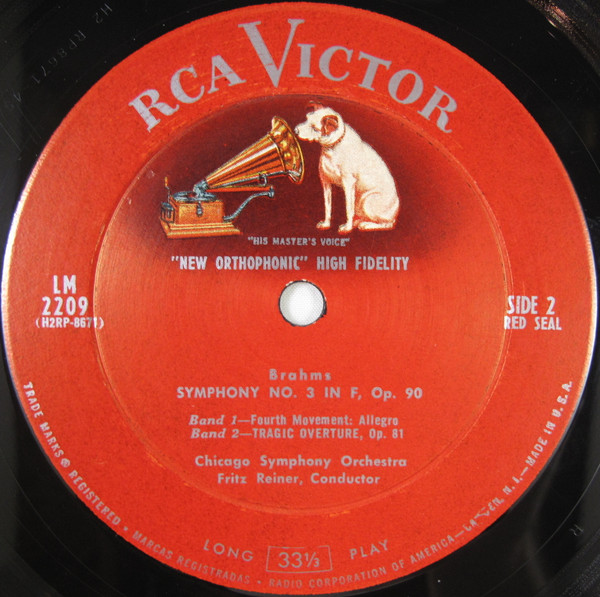 Johannes Brahms , Fritz Reiner , Chicago Symphony Orchestra - Symphony No. 3, Tragic Overture | RCA Victor Red Seal (LM-2209) - 3
