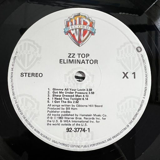 ZZ Top - Eliminator | Warner Bros. Records (92-3774-1) - 4