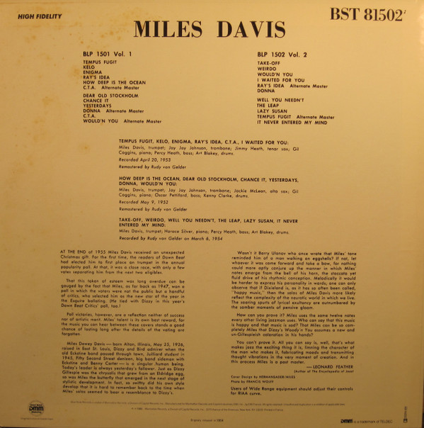 Miles Davis - Volume 2 | Blue Note (BST 81502) - 2