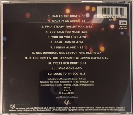 George Thorogood & The Destroyers - The Baddest Of George Thorogood And The Destroyers | EMI (E2 97718) - 4