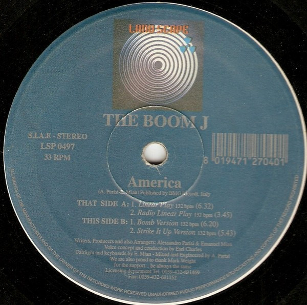 The Boom J - America | Landscape Records (LSP 0497) - main The Boom J - America | Landscape Records (LSP 0497) - main