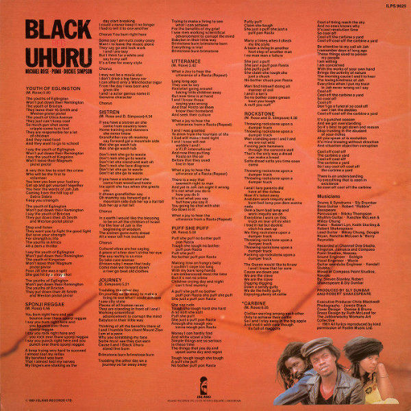 Black Uhuru - Red | Island Records (ILPS 9625) - 2