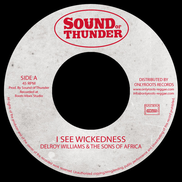 Delroy Williams & The Sons Of Africa / Mr Haze & The S.O.A - I See Wickedness | Sound Of Thunder (SOT002)