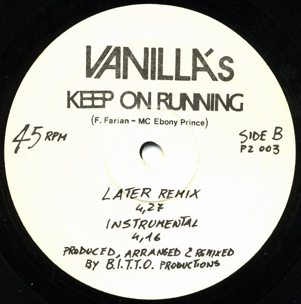 Vanilla's - Keep On Running | PZ Productions (PZ 003) - 2