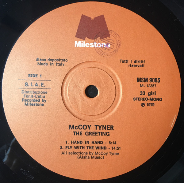 McCoy Tyner - The Greeting | Milestone (MSM-9085) - 3