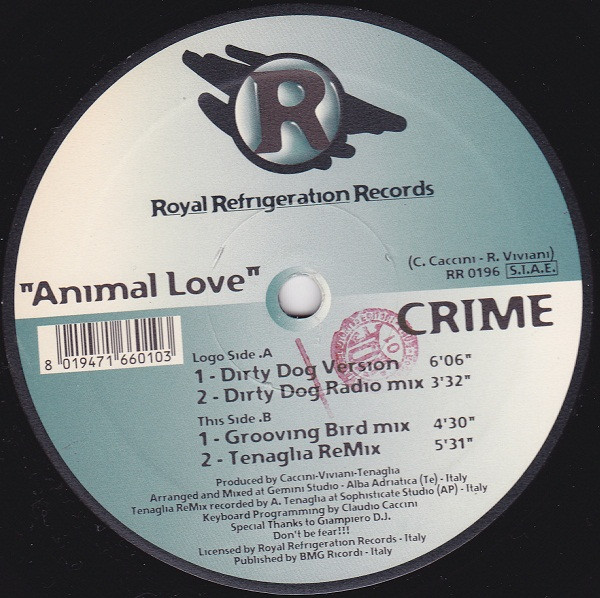 Crime - Animal Love | Royal Refrigeration Records (RR 0196)