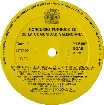 Various - Concurso Pop-Rock 86 De La Comunidad Valenciana | Xirivella Records (XLV-007) - 4 Various - Concurso Pop-Rock 86 De La Comunidad Valenciana | Xirivella Records (XLV-007) - 4