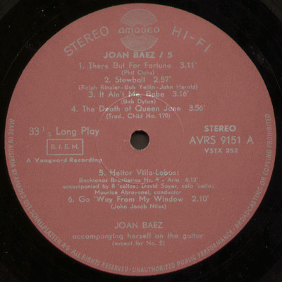 Joan Baez - 5 | Amadeo (AVRS 9151) - 3