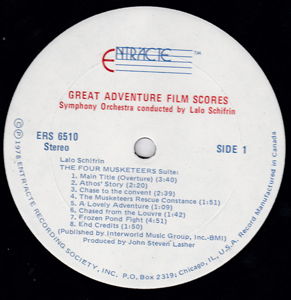 Lalo Schifrin - Great Adventure Film Scores | Entr'acte (ERS 6510) - 3 Lalo Schifrin - Great Adventure Film Scores | Entr'acte (ERS 6510) - 3
