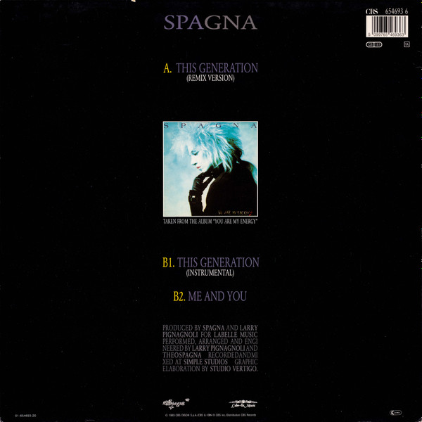 Spagna - This Generation | CBS (CBS 654693 6) Spagna - This Generation | CBS (CBS 654693 6)