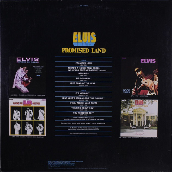 Elvis Presley - Promised Land [Vinyl] | RCA Victor (APL1-0873) - 2