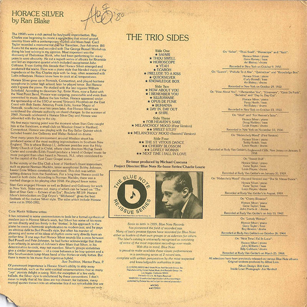 Horace Silver - The Trio Sides | Blue Note (BN-LA474-H2) - 2