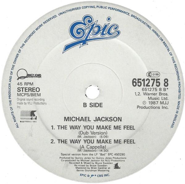Michael Jackson - The Way You Make Me Feel | Epic (651275 8) - 4