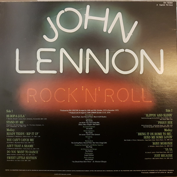 John Lennon - Rock 'N' Roll | Capitol Records (SN 16069) - 3 John Lennon - Rock 'N' Roll | Capitol Records (SN 16069) - 3