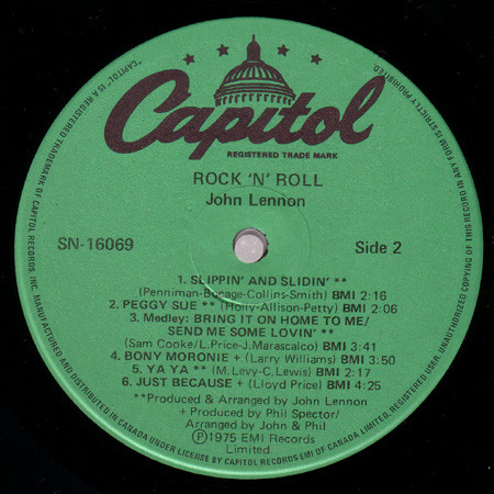 John Lennon - Rock 'N' Roll | Capitol Records (SN 16069) - 2 John Lennon - Rock 'N' Roll | Capitol Records (SN 16069) - 2