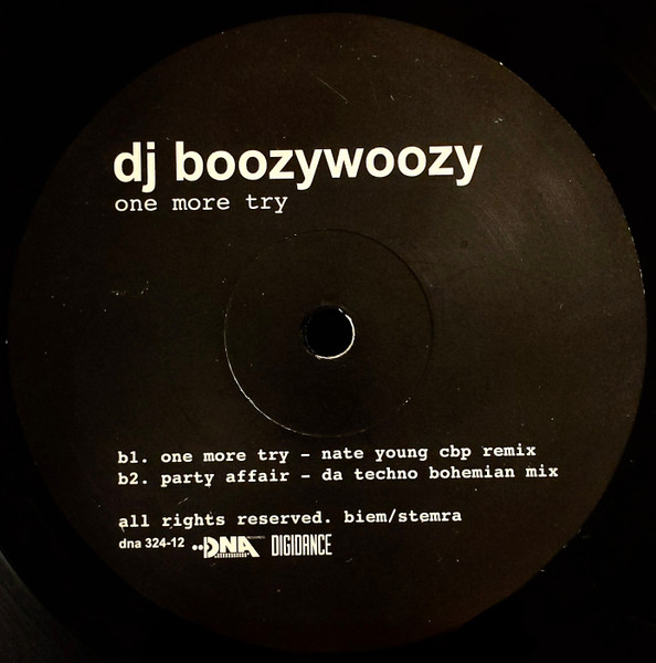 DJ BoozyWoozy - One More Try | D'N'A (DNA 324-12) - 3
