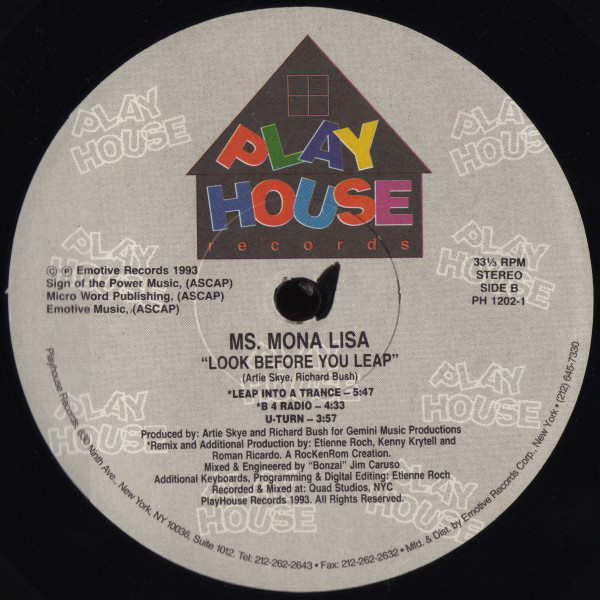 Ms. Mona Lisa - Look Before You Leap | Play House Records (PH 1202-1) - 2