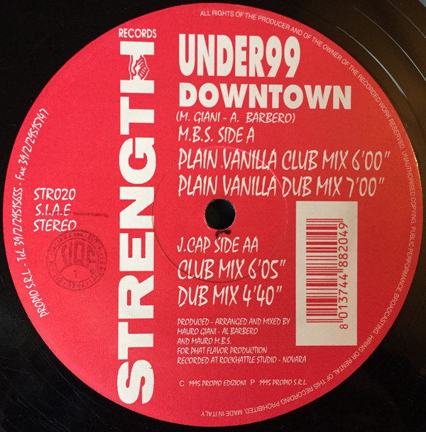 Under 99 - Downtown | Strength Records (STR 020) - main