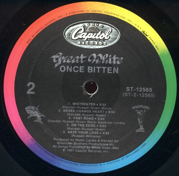 Great White - Once Bitten | Capitol Records (ST-12565) - 4