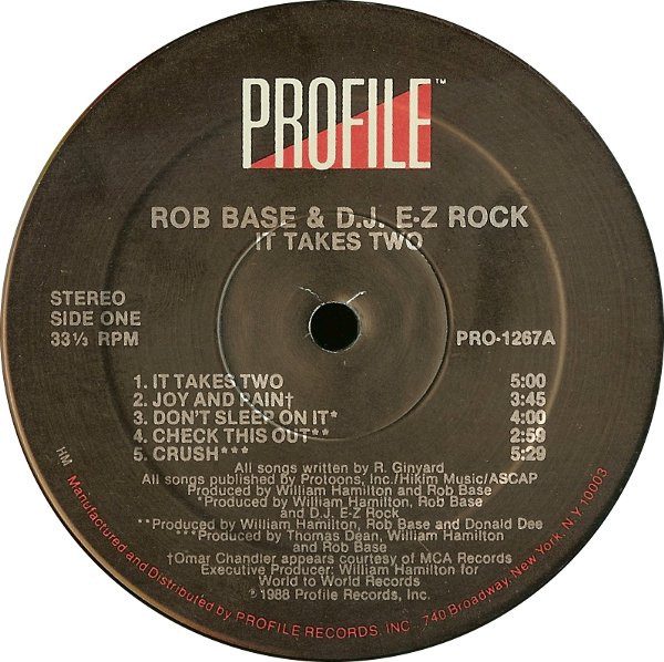Rob Base & DJ E-Z Rock - It Takes Two | Profile Records (PRO-1267) - 4
