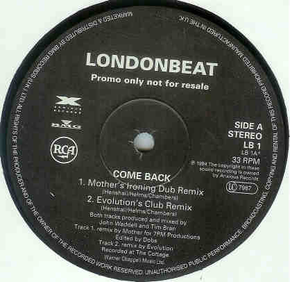 Londonbeat - Come Back | Anxious Records (LB 1)