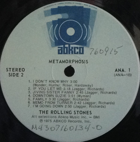 The Rolling Stones - Metamorphosis | ABKCO (ANA 1) - 4