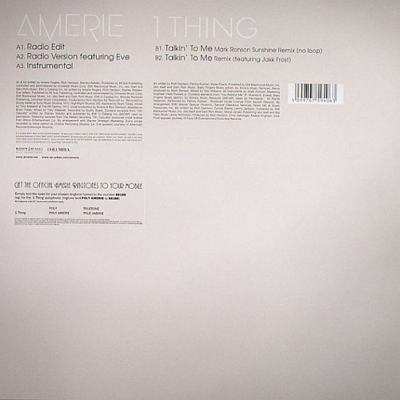 Amerie - 1 Thing | Columbia (675940 6) - 2