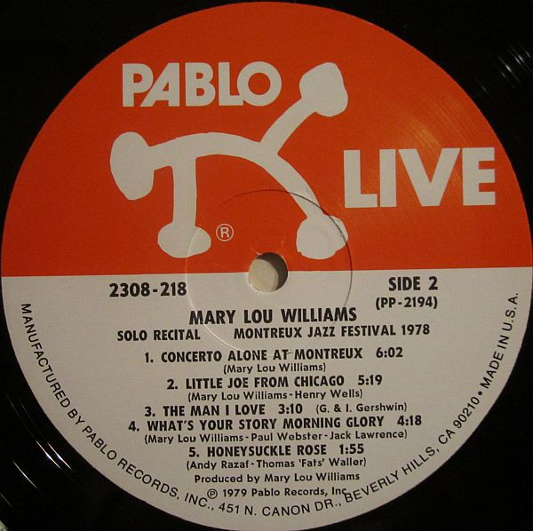 Mary Lou Williams - Solo Recital Montreux Jazz Festival 1978 | Pablo Live (2308-218) - 4