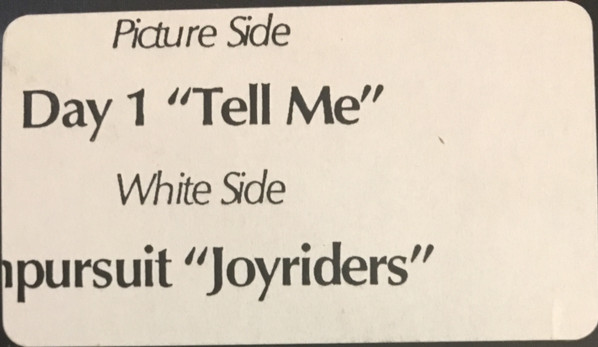 Day 1  &  Inpursuit - Tell Me / Joyriders | Perception Records (UNIET 32) - main