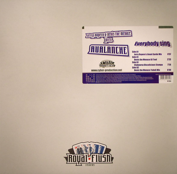 Jerry Ropero & Denis The Menace Pres. Avalanche - Everybody Sing | Royal Flush Records (RF034) - main Jerry Ropero & Denis The Menace Pres. Avalanche - Everybody Sing | Royal Flush Records (RF034) - main