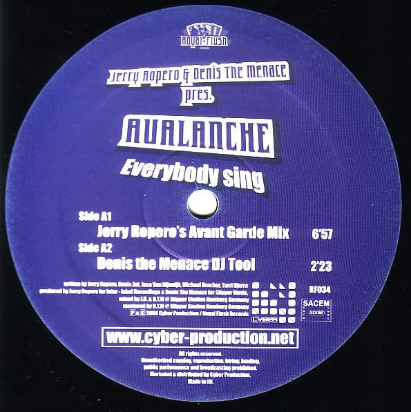 Jerry Ropero & Denis The Menace Pres. Avalanche - Everybody Sing | Royal Flush Records (RF034) - 3 Jerry Ropero & Denis The Menace Pres. Avalanche - Everybody Sing | Royal Flush Records (RF034) - 3