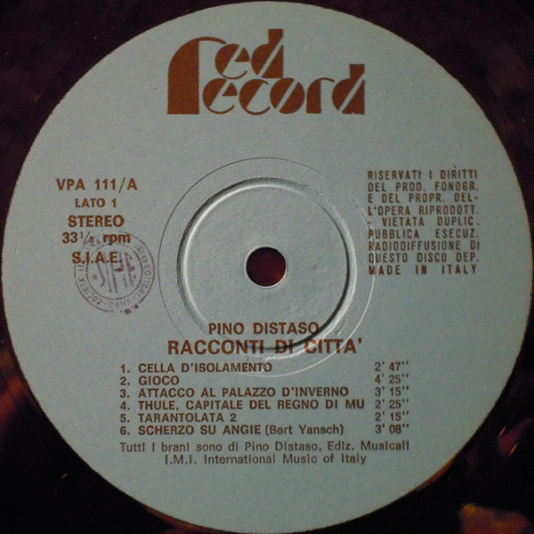 Pino Distaso - Racconti Di Città | Red Record (VPA111) - 3 Pino Distaso - Racconti Di Città | Red Record (VPA111) - 3