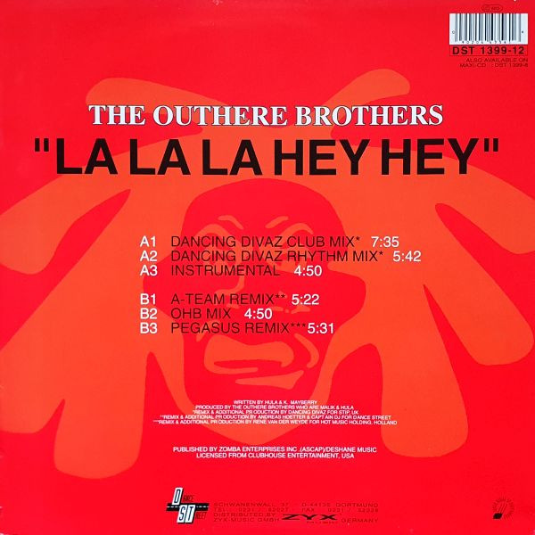 The Outhere Brothers - La La La Hey Hey ('95 UK Hit Mixes) | Dance Street (DST 1399-12) - 2