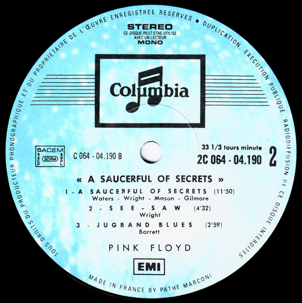 Pink Floyd - A Saucerful Of Secrets | Columbia (2C 064-04190) - 4 Pink Floyd - A Saucerful Of Secrets | Columbia (2C 064-04190) - 4