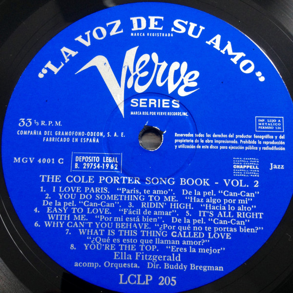 Ella Fitzgerald - Sings The Cole Porter Songbook Volume II | La Voz De Su Amo (LCLP 205) - 4 Ella Fitzgerald - Sings The Cole Porter Songbook Volume II | La Voz De Su Amo (LCLP 205) - 4