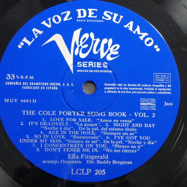 Ella Fitzgerald - Sings The Cole Porter Songbook Volume II | La Voz De Su Amo (LCLP 205) - 3 Ella Fitzgerald - Sings The Cole Porter Songbook Volume II | La Voz De Su Amo (LCLP 205) - 3