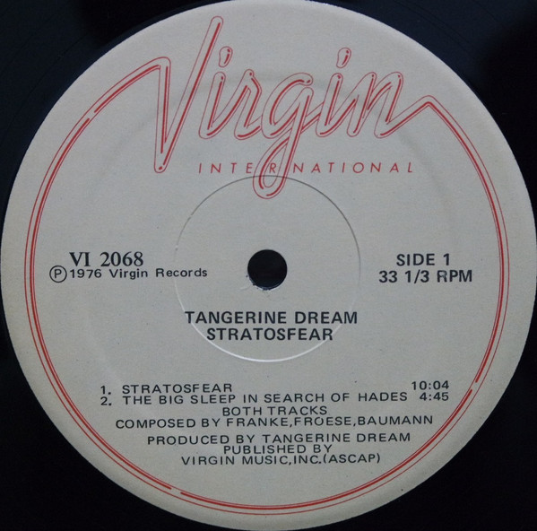 Tangerine Dream - Stratosfear | Virgin International (VI 2068) - 4 Tangerine Dream - Stratosfear | Virgin International (VI 2068) - 4