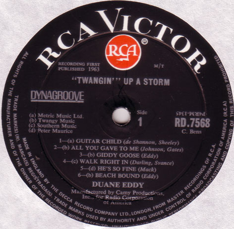 Duane Eddy - "Twangin'" Up A Storm! | RCA Victor (RD -7568) - 3