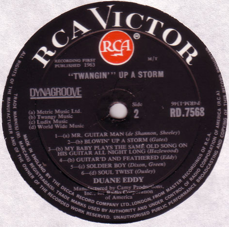 Duane Eddy - "Twangin'" Up A Storm! | RCA Victor (RD -7568) - 4