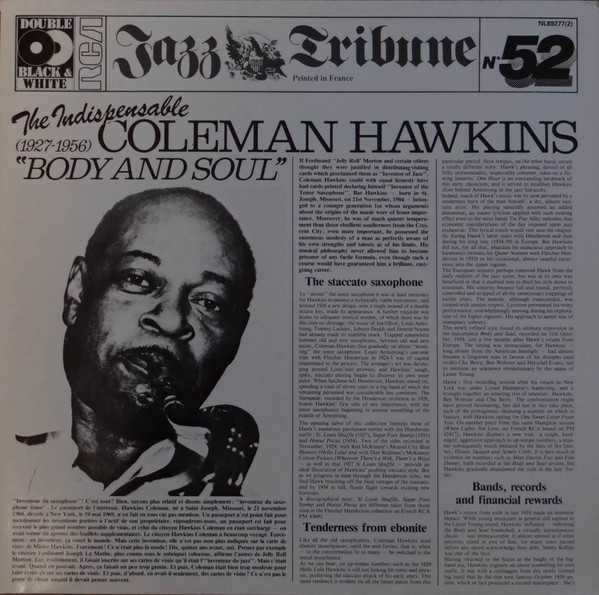 Coleman Hawkins - The Indispensable Coleman Hawkins "Body And Soul" (1927-1956) | RCA (NL 89277) - main