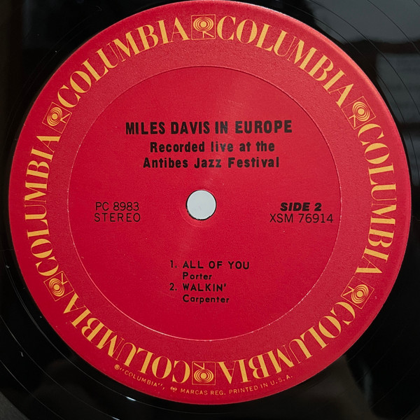 Miles Davis - Miles Davis In Europe | Columbia (PC 8983) - 4 Miles Davis - Miles Davis In Europe | Columbia (PC 8983) - 4