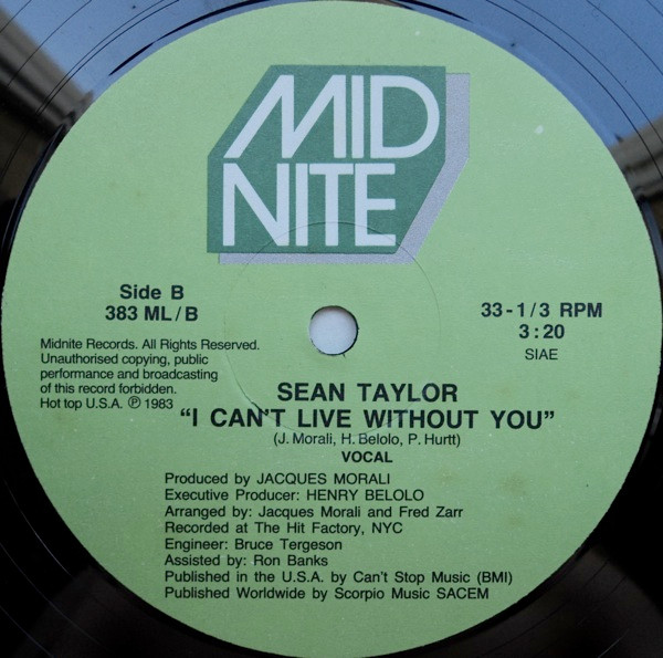 Sean Taylor - I Can't Live Without You | Midnite (383 ML)