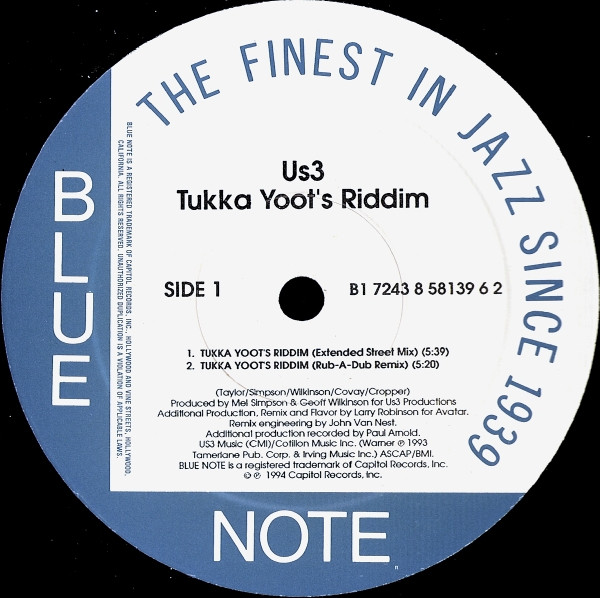 Us3 - Tukka Yoot's Riddim | Blue Note (B1 7243 8 58139 6 2)