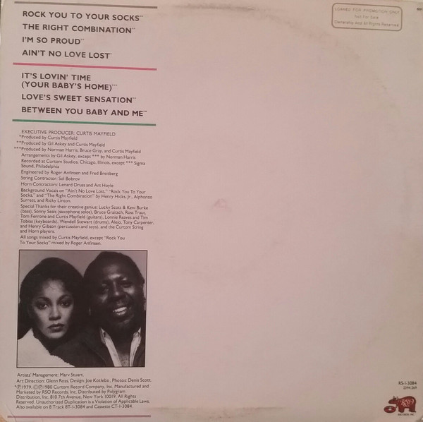 Curtis Mayfield , Linda Clifford - The Right Combination | RSO (RS-1-3084) - 2