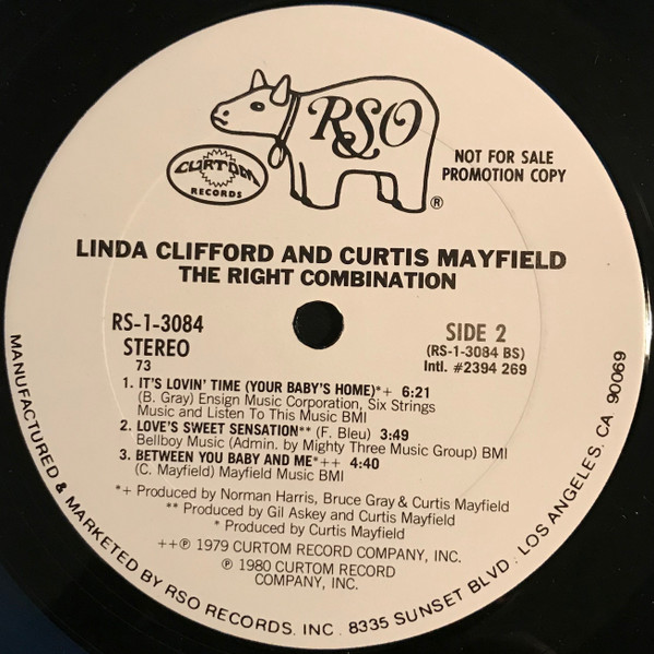 Curtis Mayfield , Linda Clifford - The Right Combination | RSO (RS-1-3084) - 4