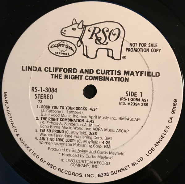 Curtis Mayfield , Linda Clifford - The Right Combination | RSO (RS-1-3084) - 3
