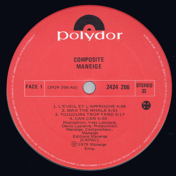Maneige - Composite | Polydor (2424 206) - 3