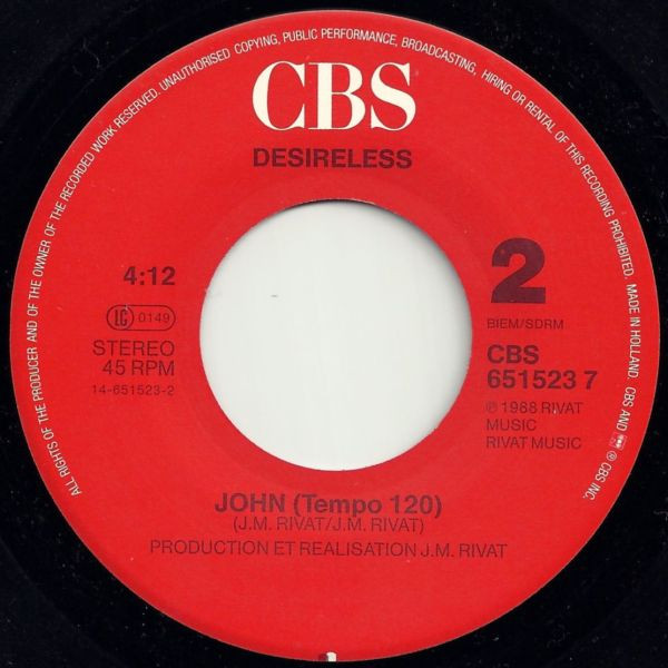 Desireless - John | CBS (CBS 651523 7) - 4